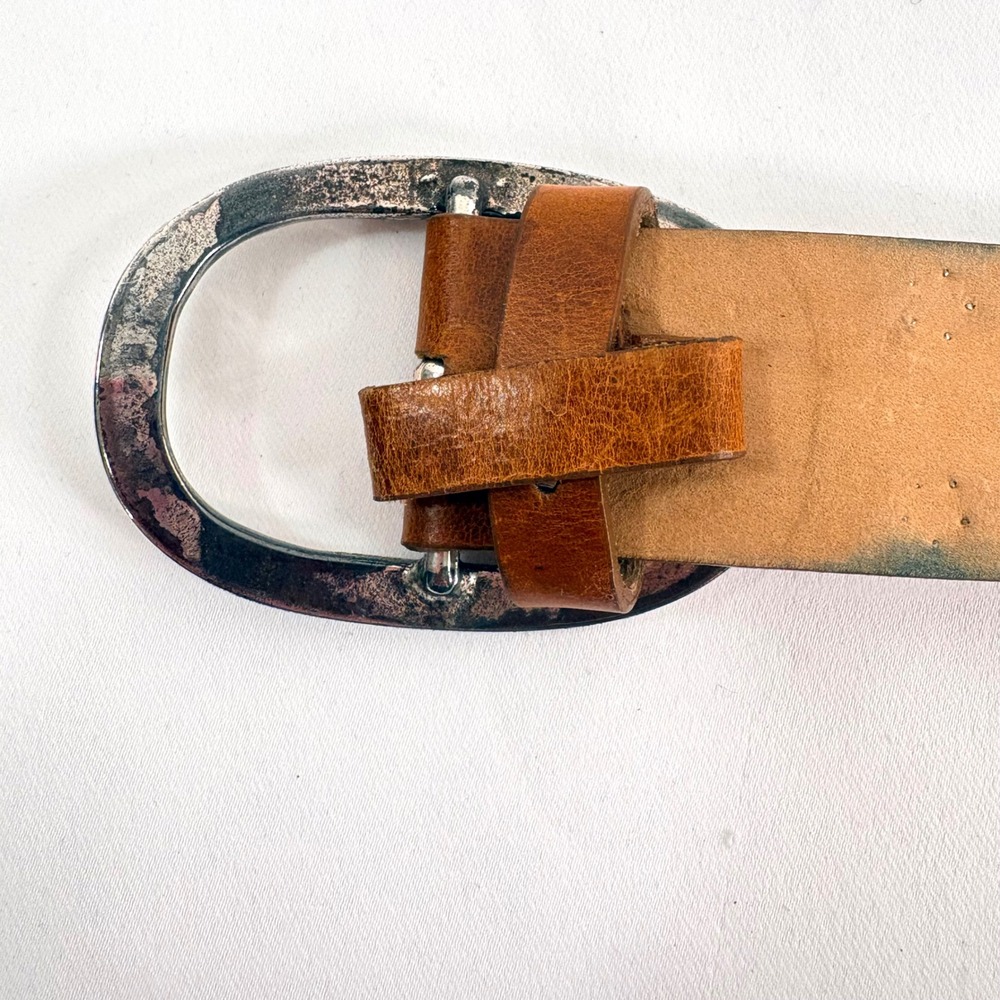 Neiman Marcus Streets Ahead Belt Brown Leather Studded Grommet Size M - Picture 3 of 8